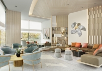 Artist's perspective of residents' lounge of Empress at Capitol Commons 